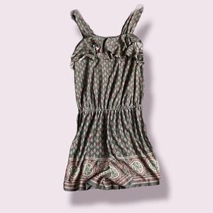 Mudd Girl's Green and Pink Romper